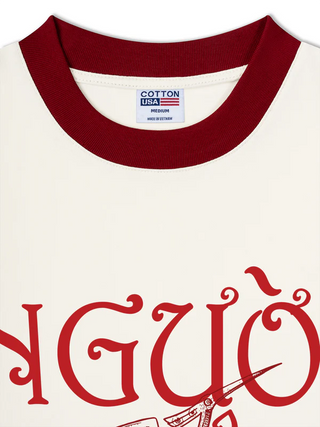 Áo Thun Ringer Relaxed Fit Người Việt - Máu Đỏ Da Vàng