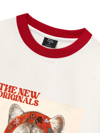 Áo Thun Ringer Relaxed Fit Muse Cat