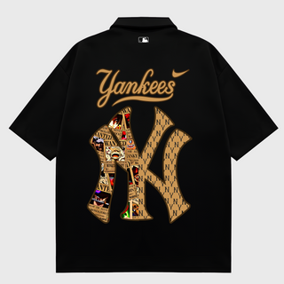 Áo Polo MLB Anime One Piece Yankees