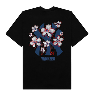 Áo Thun Oversize MLB Floral Blue Logo