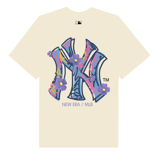 Áo Thun Oversize MLB Floral Purple Logo