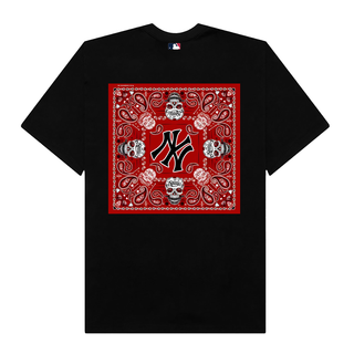 Áo Thun Oversize MLB Floral Red Bandana Skull