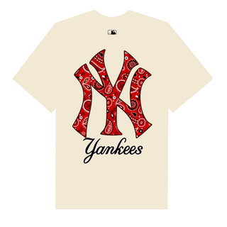 Áo Thun Oversize MLB Floral Red Logo Yeankees