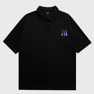 Áo Polo MLB New York Yankees Purple Fire