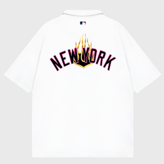 Áo Polo MLB New York Yankees Purple Fire