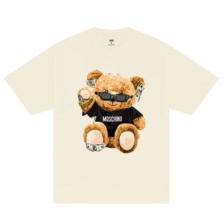 Áo Thun Oversize Moschino Brown Bear Money