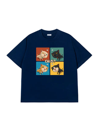 Áo Thun Relaxed Fit Meme Cat Cái Gì