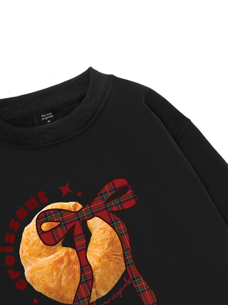 Sweet Pastry Red Plaid Bow Sweater