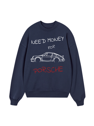 Porsche Need Money Sketch Sweater