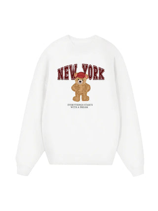City New York Red Bear Sweater