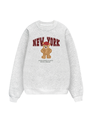 City New York Red Bear Sweater