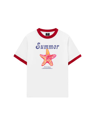 Áo Thun Ringer Relaxed Fit Summer Vibes Beach