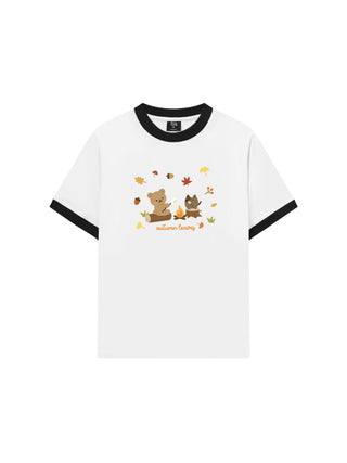 Áo Thun Ringer Relaxed Fit Autumn Vibes Autumn Leaves