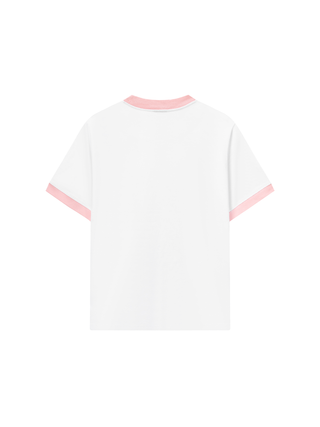 Áo Thun Ringer Relaxed Fit Flower Cat