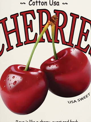 Áo Thun Ringer Relaxed Fit Tropical Cherries Sweet