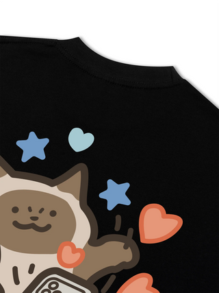 Áo Thun Relaxed Fit Happy Luv Cat Couple