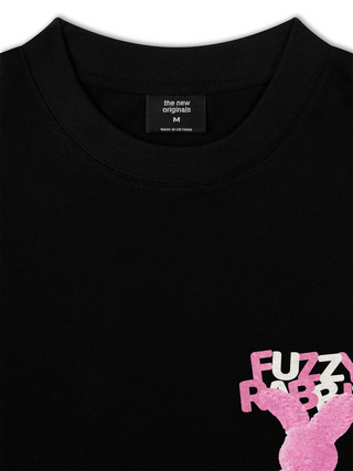 Áo Thun Relaxed Fit Pink Fuzzy Font Rabbit