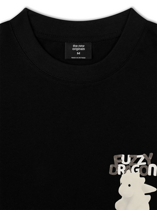 Áo Thun Relaxed Fit Fuzzy Font Dragon