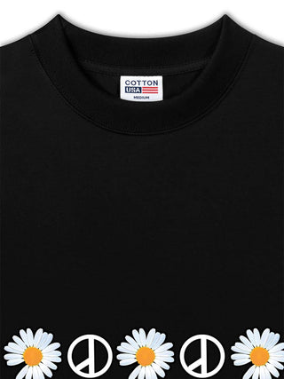 Áo Thun Relaxed Fit Floral With GD Chibi Daisy Flower