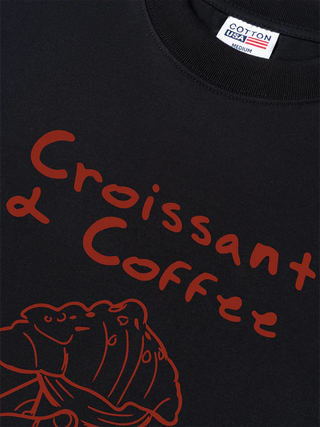 Áo Thun Relaxed Fit Daily Cup Croissant & Coffee For Breakfast