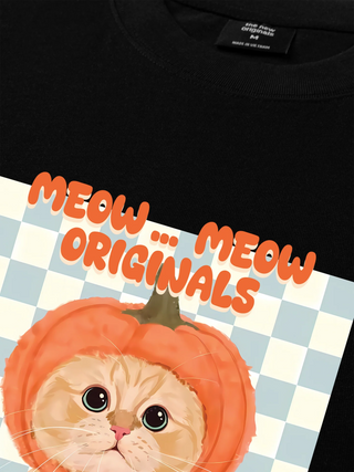 Áo Thun Relaxed Fit Animal Meow Pumpkin