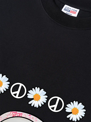 Áo Thun Relaxed Fit Floral With GD Chibi Daisy Flower