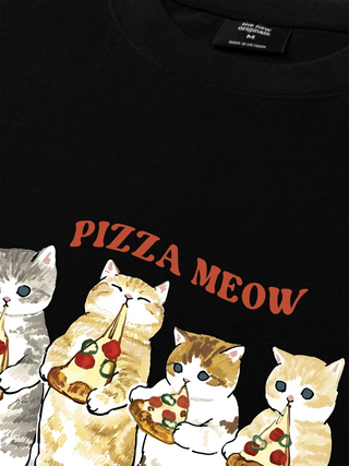 Áo Thun Relaxed Fit Pizza Meow