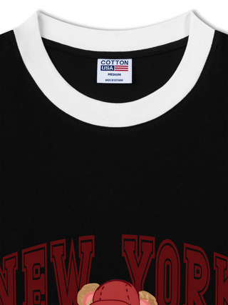 Áo Thun Ringer Relaxed Fit City New York Red Bear