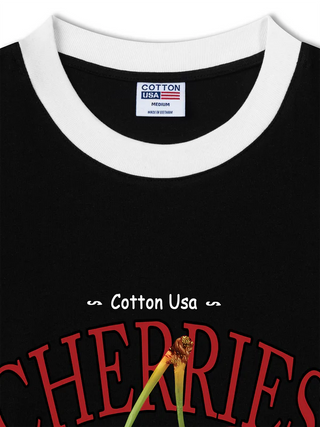 Áo Thun Ringer Relaxed Fit Tropical Cherries Sweet