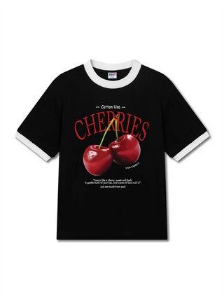 Áo Thun Ringer Relaxed Fit Tropical Cherries Sweet