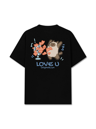 Áo Thun Relaxed Fit Love You Cat Couple