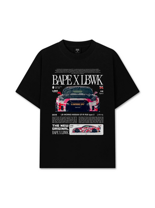 Áo Thun Relaxed Fit Car Bape X LBWK GT-R R35