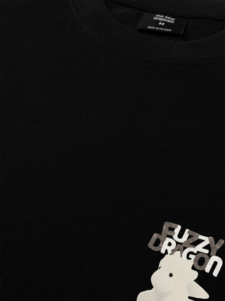 Áo Thun Relaxed Fit Fuzzy Font Dragon