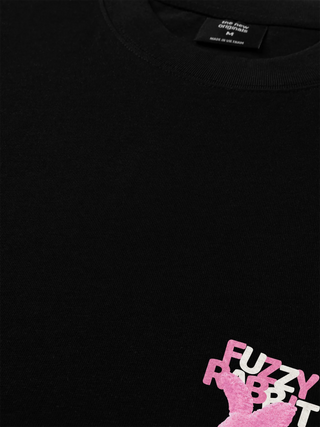 Áo Thun Relaxed Fit Pink Fuzzy Font Rabbit