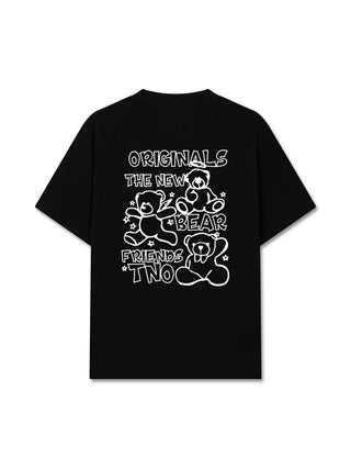 Áo Thun Relaxed Fit Bear Friends Doodle Artwork