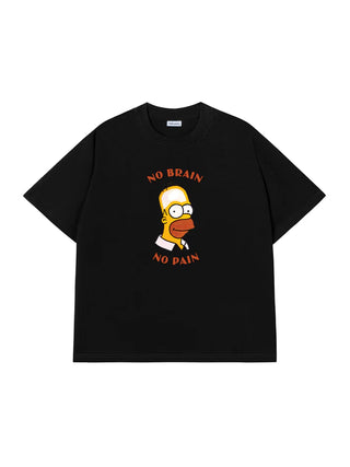 Áo Thun Relaxed Fit NO BRAIN NO PAIN
