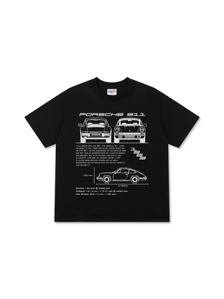 Áo Thun Relaxed Fit Porsche 911 Blueprint