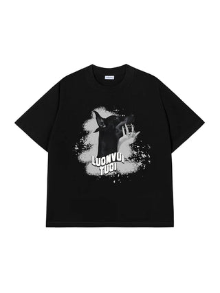 Áo Thun Relaxed Fit LUONVUITUOI Black Dog