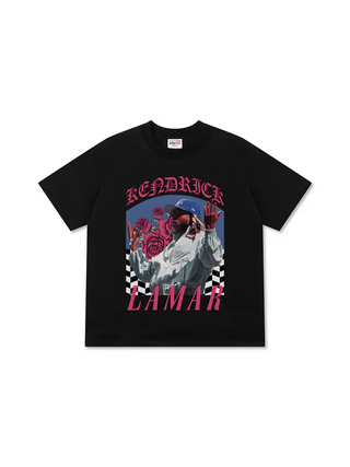 Áo Thun Relaxed Fit Rapper Kendrick Lamar Roses