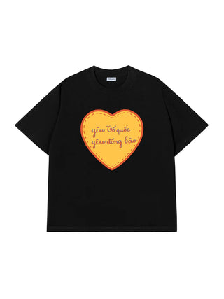 Áo Thun Relaxed Fit Yêu Nước Yêu Tổ Quốc, Yêu Đồng Bào