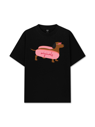 Áo Thun Relaxed Fit Pink Dachshund