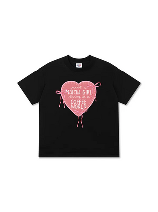 Áo Thun Relaxed Fit  Daily Cup Just A Matcha Girl