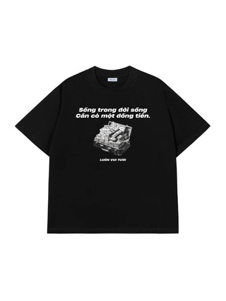 Áo Thun Relaxed Fit Sống Trong Đời Sống