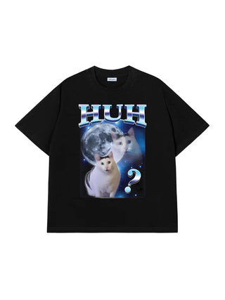 Áo Thun Relaxed Fit Meme Cat Huh