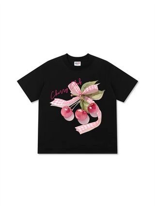 Áo Thun Relaxed Fit Cherry Club Pink Plaid