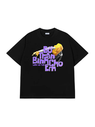 Áo Thun Relaxed Fit Đổ Tràn Bình