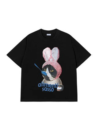 Áo Thun Relaxed Fit Bunny cat Bunny cat