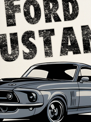 Áo Thun Ringer Relaxed Fit Mustang Retro Ford