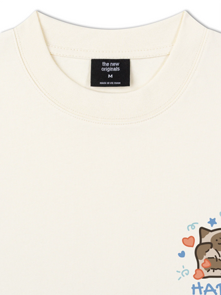 Áo Thun Relaxed Fit Happy Luv Cat Couple