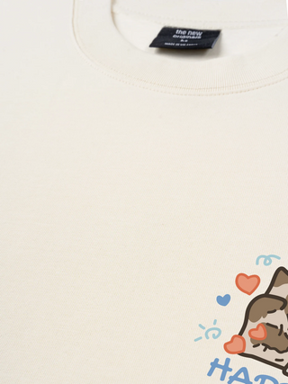 Áo Thun Relaxed Fit Happy Luv Cat Couple